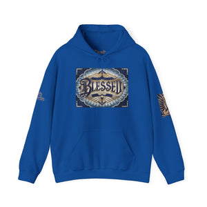 💎✨ Royalty “Blessed” Luxe Hoodie – Blue‑Diamond v2, Gold & Platinum‑Infused ✨💎 Unisex Heavy Blend™ Hooded Sweatshirt