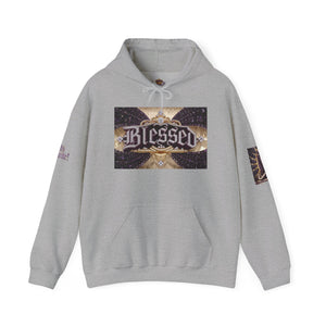 Royal “Blessed” Purple‑Diamond Luxe Hoodie v3 – Gold & Platinum‑Infused✨💜 Unisex Heavy Blend™ Hooded Sweatshirt