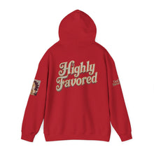 Load image into Gallery viewer, Royal Roy “Blessed” Red‑Diamond Luxe Hoodie – Gold &amp; Platinum‑Infused ✨🔴 - Unisex Hooded Sweatshirt