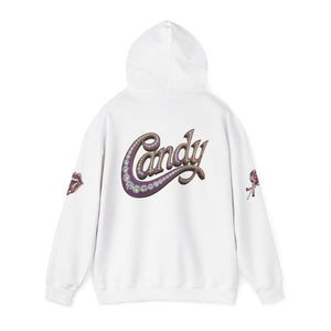 Royalty Lick‑Candy Hoodie – Purple Diamond Bling, Gold & Platinum Accents – Sassy Streetwear Statement - Sweet & Playful Unisex Hooded Sweatshirt