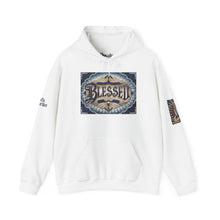 Load image into Gallery viewer, 💎✨ Royalty “Blessed” Luxe Hoodie – Blue‑Diamond v2, Gold &amp; Platinum‑Infused ✨💎 Unisex Heavy Blend™ Hooded Sweatshirt