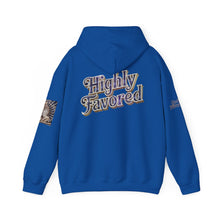 Load image into Gallery viewer, 💎✨ Royalty “Blessed” Luxe Hoodie – Blue‑Diamond, Gold &amp; Platinum‑Infused ✨💎 Unisex Heavy Blend™ Hooded Sweatshirt