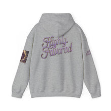 Load image into Gallery viewer, Royal “Blessed” Purple‑Diamond Luxe Hoodie v1 – Gold &amp; Platinum‑Infused✨💜 Unisex Heavy Blend™ Hooded Sweatshirt