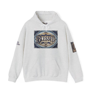 💎✨ Royalty “Blessed” Luxe Hoodie – Blue‑Diamond v2, Gold & Platinum‑Infused ✨💎 Unisex Heavy Blend™ Hooded Sweatshirt