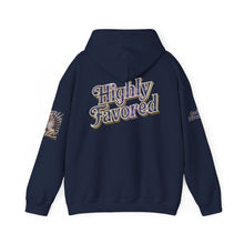 Load image into Gallery viewer, 💎✨ Royalty “Blessed” Luxe Hoodie – Blue‑Diamond, Gold &amp; Platinum‑Infused ✨💎 Unisex Heavy Blend™ Hooded Sweatshirt