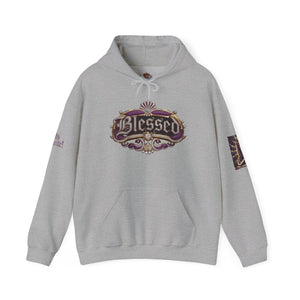 Royal “Blessed” Purple‑Diamond Luxe Hoodie v1 – Gold & Platinum‑Infused✨💜 Unisex Heavy Blend™ Hooded Sweatshirt