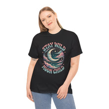 Load image into Gallery viewer, Vintage Psychedelic Stay Wild Moon Child Tee: Crescent Moon &amp; Cosmic Swirls 🌙