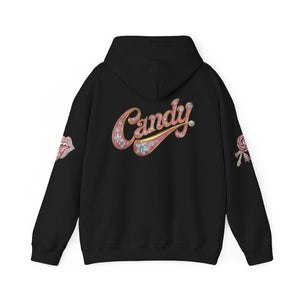 Royalty Lick‑Candy Hoodie v2 – Pink Diamond Bling, Gold & Platinum Accents – Sassy Streetwear Statement - Sweet & Playful Unisex Hooded Sweatshirt