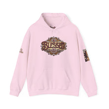 Load image into Gallery viewer, Royal Roy “Blessed” Red‑Diamond Luxe Hoodie v2 – Gold &amp; Platinum‑Infused ✨🔴 - Unisex Hooded Sweatshirt