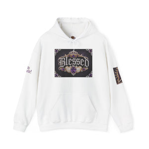 Royal “Blessed” Purple‑Diamond Luxe Hoodie v2 – Gold & Platinum‑Infused✨💜 Unisex Heavy Blend™ Hooded Sweatshirt