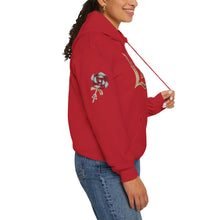 Load image into Gallery viewer, Royalty Red Lick‑Candy Hoodie – Ruby‑Red Diamond Blaze, Gold &amp; Platinum Accents – Ultra‑Bold Street‑Style Statement - Unisex Hooded Sweatshirt