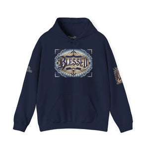 💎✨ Royalty “Blessed” Luxe Hoodie – Blue‑Diamond v2, Gold & Platinum‑Infused ✨💎 Unisex Heavy Blend™ Hooded Sweatshirt