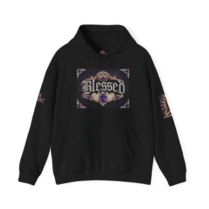 Royal “Blessed” Purple‑Diamond Luxe Hoodie v2 – Gold & Platinum‑Infused✨💜 Unisex Heavy Blend™ Hooded Sweatshirt