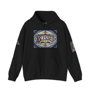💎✨ Royalty “Blessed” Luxe Hoodie – Blue‑Diamond v2, Gold & Platinum‑Infused ✨💎 Unisex Heavy Blend™ Hooded Sweatshirt