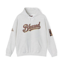 Load image into Gallery viewer, Royal Roy “Blessed” Red‑Diamond Luxe Hoodie – Gold &amp; Platinum‑Infused ✨🔴 - Unisex Hooded Sweatshirt