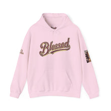 Load image into Gallery viewer, Royal Roy “Blessed” Red‑Diamond Luxe Hoodie – Gold &amp; Platinum‑Infused ✨🔴 - Unisex Hooded Sweatshirt