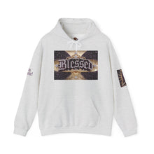 Load image into Gallery viewer, Royal “Blessed” Purple‑Diamond Luxe Hoodie v3 – Gold &amp; Platinum‑Infused✨💜 Unisex Heavy Blend™ Hooded Sweatshirt