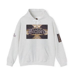 Royal “Blessed” Purple‑Diamond Luxe Hoodie v3 – Gold & Platinum‑Infused✨💜 Unisex Heavy Blend™ Hooded Sweatshirt