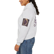 Load image into Gallery viewer, Royal “Blessed” Purple‑Diamond Luxe Hoodie v1 – Gold &amp; Platinum‑Infused✨💜 Unisex Heavy Blend™ Hooded Sweatshirt