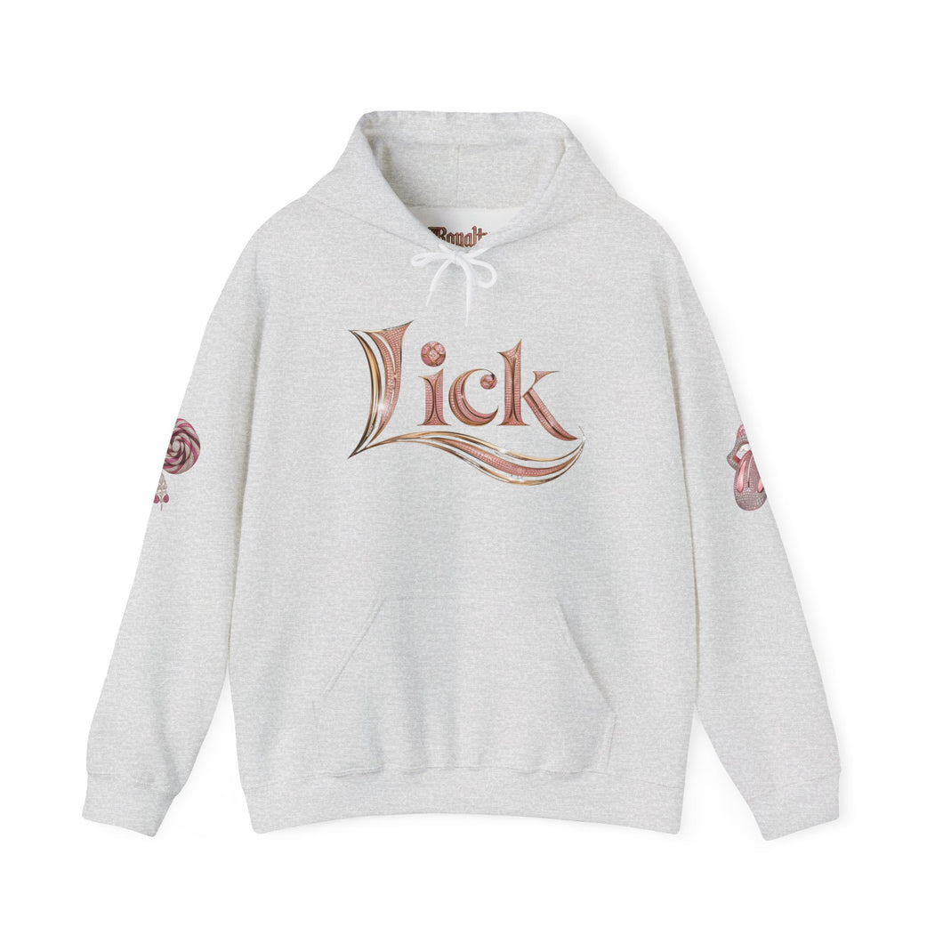 Royalty Lick‑Candy Hoodie – Pink Diamond Bling, Gold & Platinum Accents – Sassy Streetwear Statement - Sweet & Playful Unisex Hooded Sweatshirt