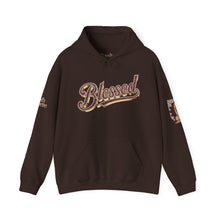 Load image into Gallery viewer, Royal Roy “Blessed” Red‑Diamond Luxe Hoodie – Gold &amp; Platinum‑Infused ✨🔴 - Unisex Hooded Sweatshirt