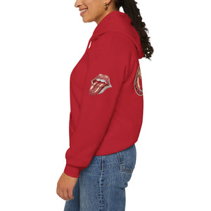 Royalty Red Lick‑Candy Hoodie – Ruby‑Red Diamond Blaze, Gold & Platinum Accents – Ultra‑Bold Street‑Style Statement - Unisex Hooded Sweatshirt
