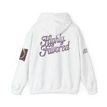 Load image into Gallery viewer, Royal “Blessed” Purple‑Diamond Luxe Hoodie v3 – Gold &amp; Platinum‑Infused✨💜 Unisex Heavy Blend™ Hooded Sweatshirt