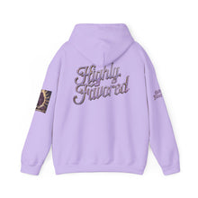 Load image into Gallery viewer, Royal “Blessed” Purple‑Diamond Luxe Hoodie v2 – Gold &amp; Platinum‑Infused✨💜 Unisex Heavy Blend™ Hooded Sweatshirt