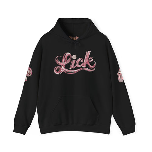 Royalty Lick‑Candy Hoodie v2 – Pink Diamond Bling, Gold & Platinum Accents – Sassy Streetwear Statement - Sweet & Playful Unisex Hooded Sweatshirt