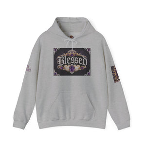 Royal “Blessed” Purple‑Diamond Luxe Hoodie v2 – Gold & Platinum‑Infused✨💜 Unisex Heavy Blend™ Hooded Sweatshirt
