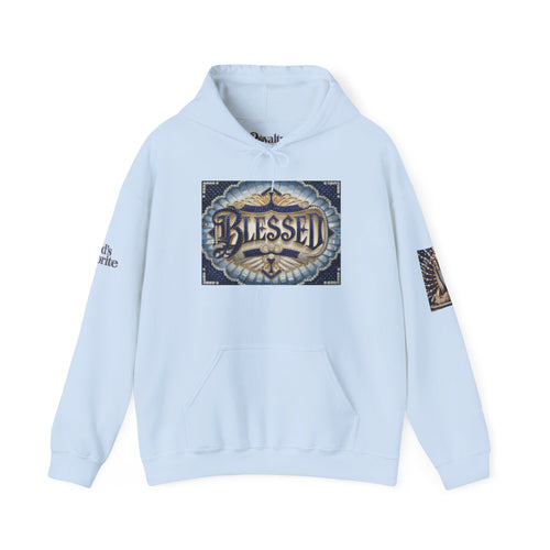 💎✨ Royalty “Blessed” Luxe Hoodie – Blue‑Diamond v2, Gold & Platinum‑Infused ✨💎 Unisex Heavy Blend™ Hooded Sweatshirt