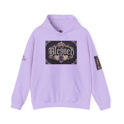 Royal “Blessed” Purple‑Diamond Luxe Hoodie v2 – Gold & Platinum‑Infused✨💜 Unisex Heavy Blend™ Hooded Sweatshirt