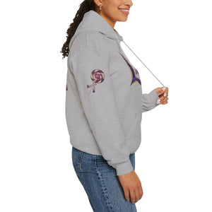 Royalty Lick‑Candy Hoodie – Purple Diamond Bling, Gold & Platinum Accents – Sassy Streetwear Statement - Sweet & Playful Unisex Hooded Sweatshirt