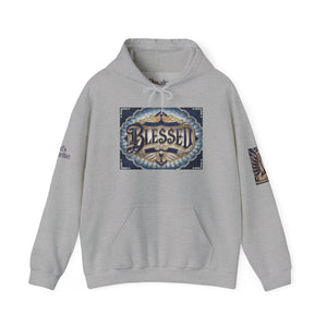💎✨ Royalty “Blessed” Luxe Hoodie – Blue‑Diamond v2, Gold & Platinum‑Infused ✨💎 Unisex Heavy Blend™ Hooded Sweatshirt