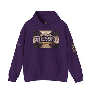 Royal “Blessed” Purple‑Diamond Luxe Hoodie v3 – Gold & Platinum‑Infused✨💜 Unisex Heavy Blend™ Hooded Sweatshirt