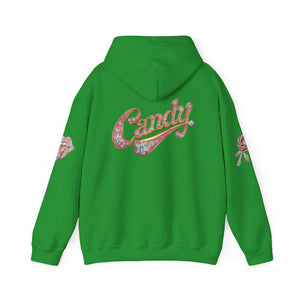 Royalty Lick‑Candy Hoodie v2 – Pink Diamond Bling, Gold & Platinum Accents – Sassy Streetwear Statement - Sweet & Playful Unisex Hooded Sweatshirt