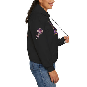 Royalty Lick‑Candy Hoodie – Purple Diamond Bling, Gold & Platinum Accents – Sassy Streetwear Statement - Sweet & Playful Unisex Hooded Sweatshirt