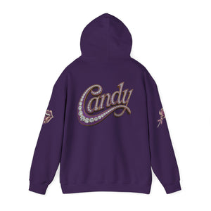 Royalty Lick‑Candy Hoodie – Purple Diamond Bling, Gold & Platinum Accents – Sassy Streetwear Statement - Sweet & Playful Unisex Hooded Sweatshirt