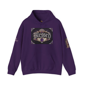 Royal “Blessed” Purple‑Diamond Luxe Hoodie v2 – Gold & Platinum‑Infused✨💜 Unisex Heavy Blend™ Hooded Sweatshirt