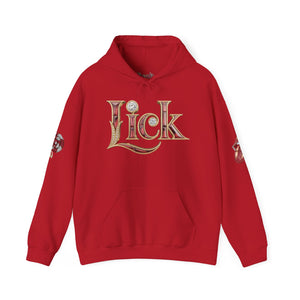 Royalty Red Lick‑Candy Hoodie – Ruby‑Red Diamond Blaze, Gold & Platinum Accents – Ultra‑Bold Street‑Style Statement - Unisex Hooded Sweatshirt
