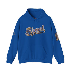 💎✨ Royalty “Blessed” Luxe Hoodie – Blue‑Diamond, Gold & Platinum‑Infused ✨💎 Unisex Heavy Blend™ Hooded Sweatshirt