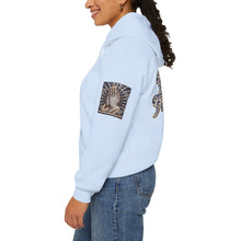 Load image into Gallery viewer, 💎✨ Royalty “Blessed” Luxe Hoodie – Blue‑Diamond, Gold &amp; Platinum‑Infused ✨💎 Unisex Heavy Blend™ Hooded Sweatshirt