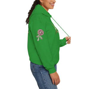 Royalty Lick‑Candy Hoodie – Pink Diamond Bling, Gold & Platinum Accents – Sassy Streetwear Statement - Sweet & Playful Unisex Hooded Sweatshirt